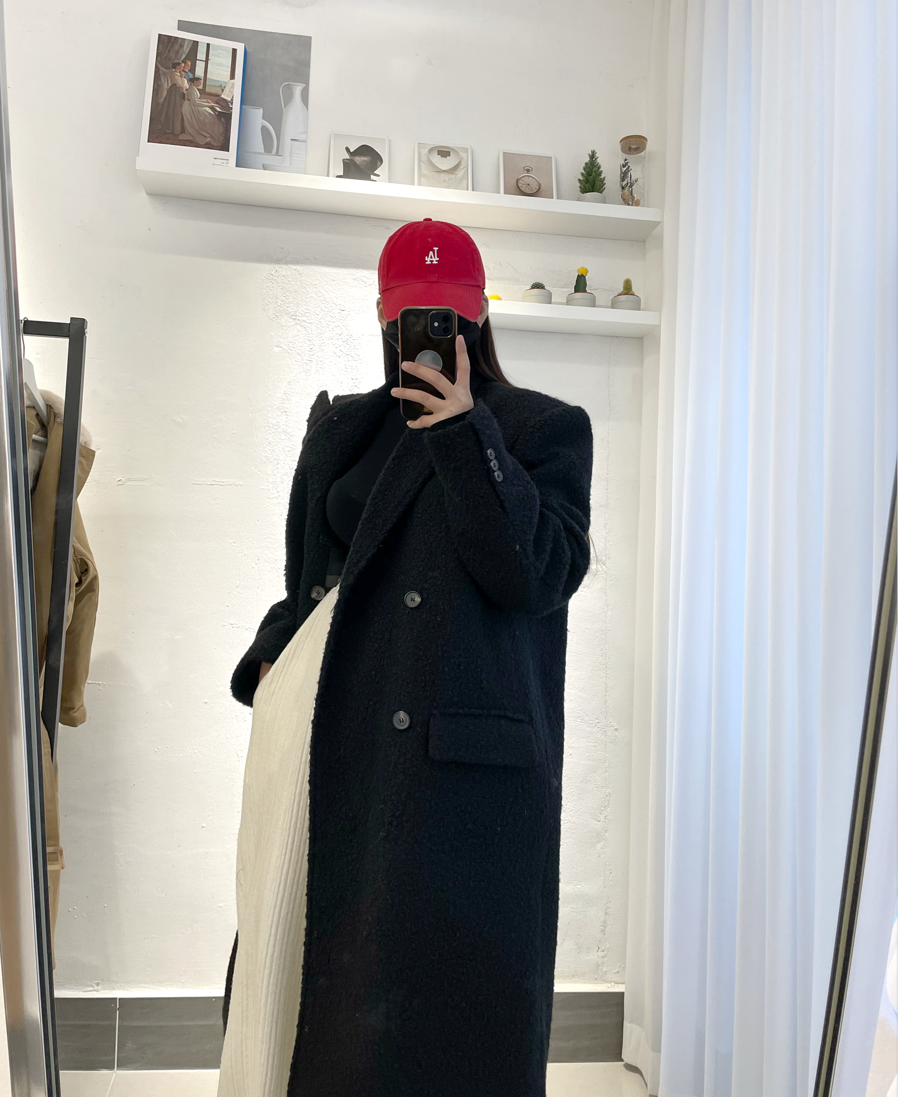 [남녀공용 / 멋쁨 시밀러룩 / 국내생산] 부드러운 푸들 오버핏 울 더블롱코트 2color 상세 이미지 15