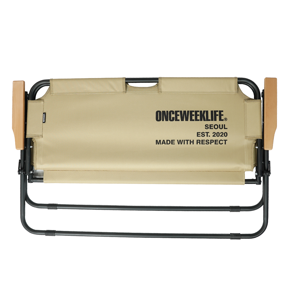 원스위크라이프 캠핑 접이식 경량 2인용 폴딩 벤치 체어 그레이