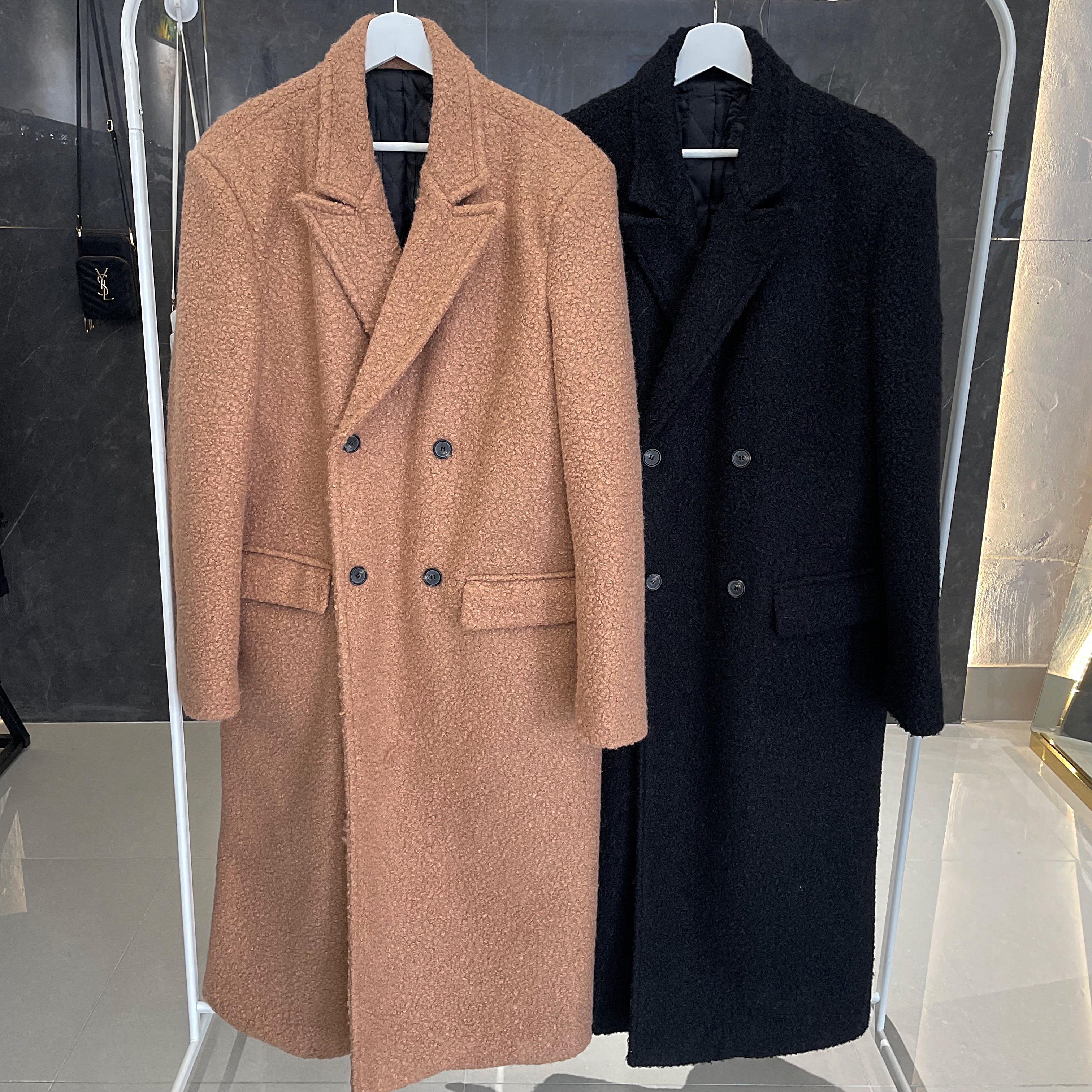 [남녀공용 / 멋쁨 시밀러룩 / 국내생산] 부드러운 푸들 오버핏 울 더블롱코트 2color 상세 이미지 38