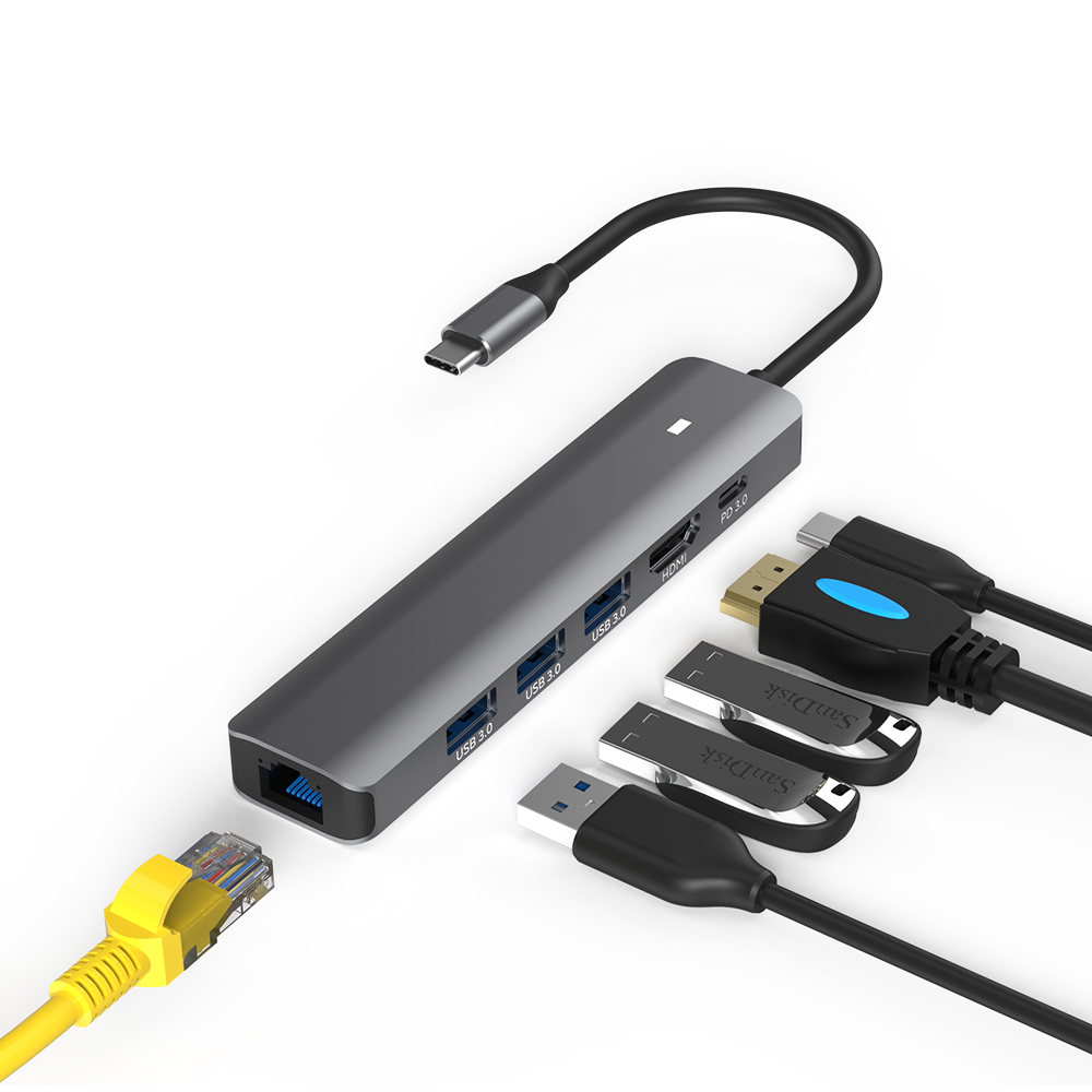 아이노트 CH61P C타입 6in1 멀티포트 USB 3.0 허브 - 상세 이미지 3