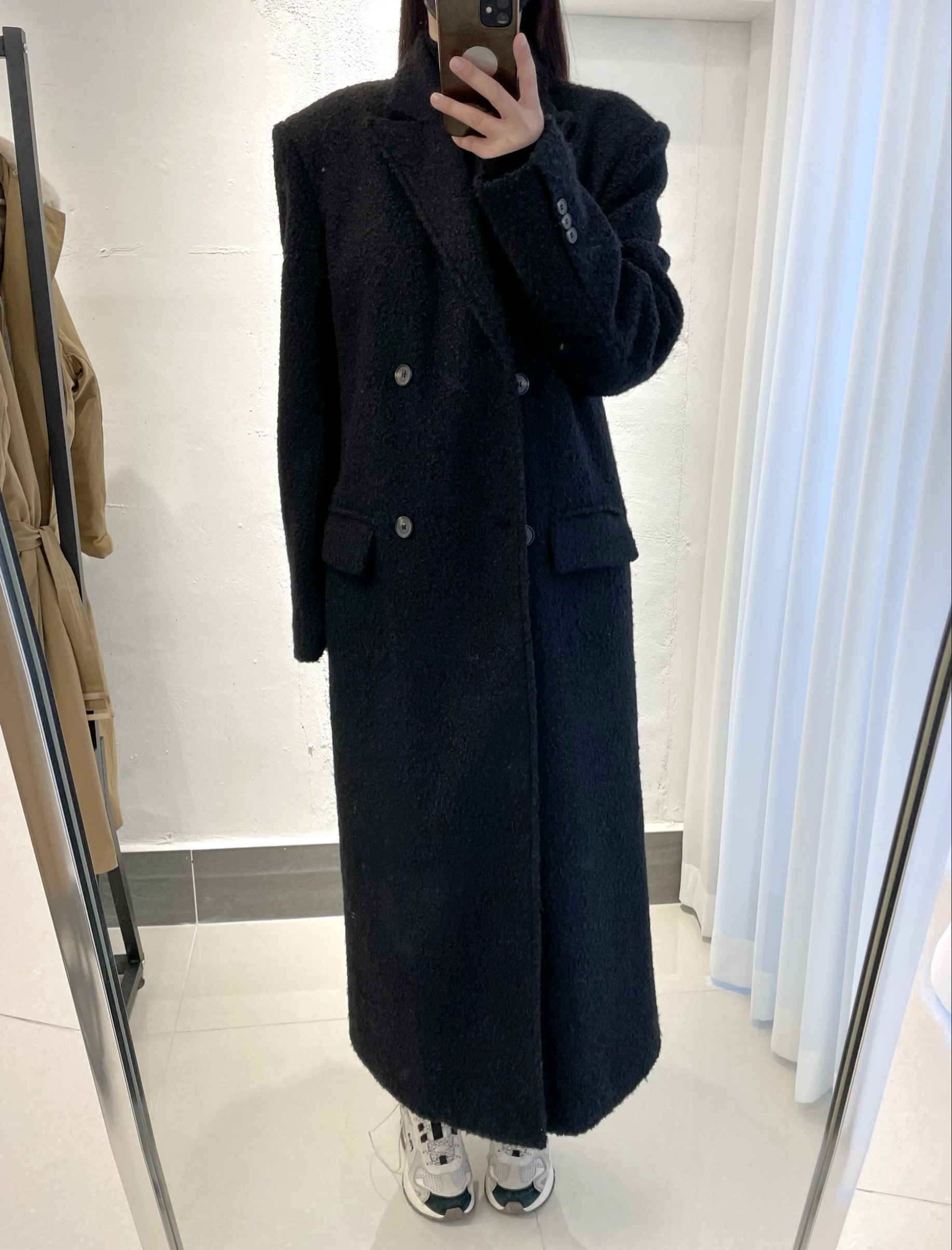 [남녀공용 / 멋쁨 시밀러룩 / 국내생산] 부드러운 푸들 오버핏 울 더블롱코트 2color 상세 이미지 2