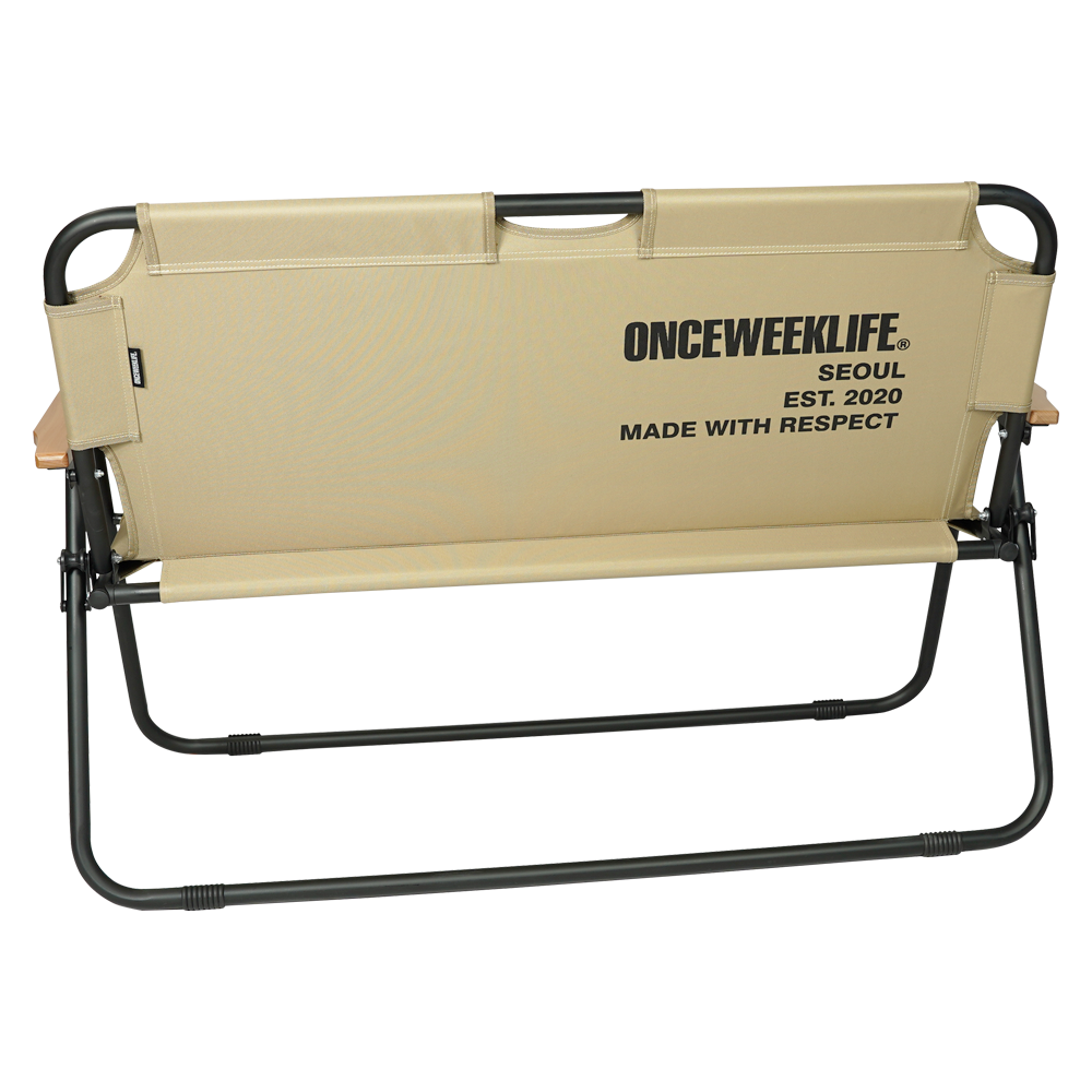 원스위크라이프 캠핑 접이식 경량 2인용 폴딩 벤치 체어 그레이