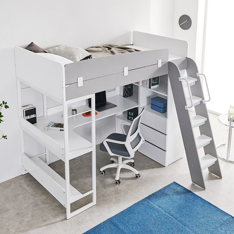 e스마트 프라임 철제 2층 성인 벙커침대 SS A타입 화이트