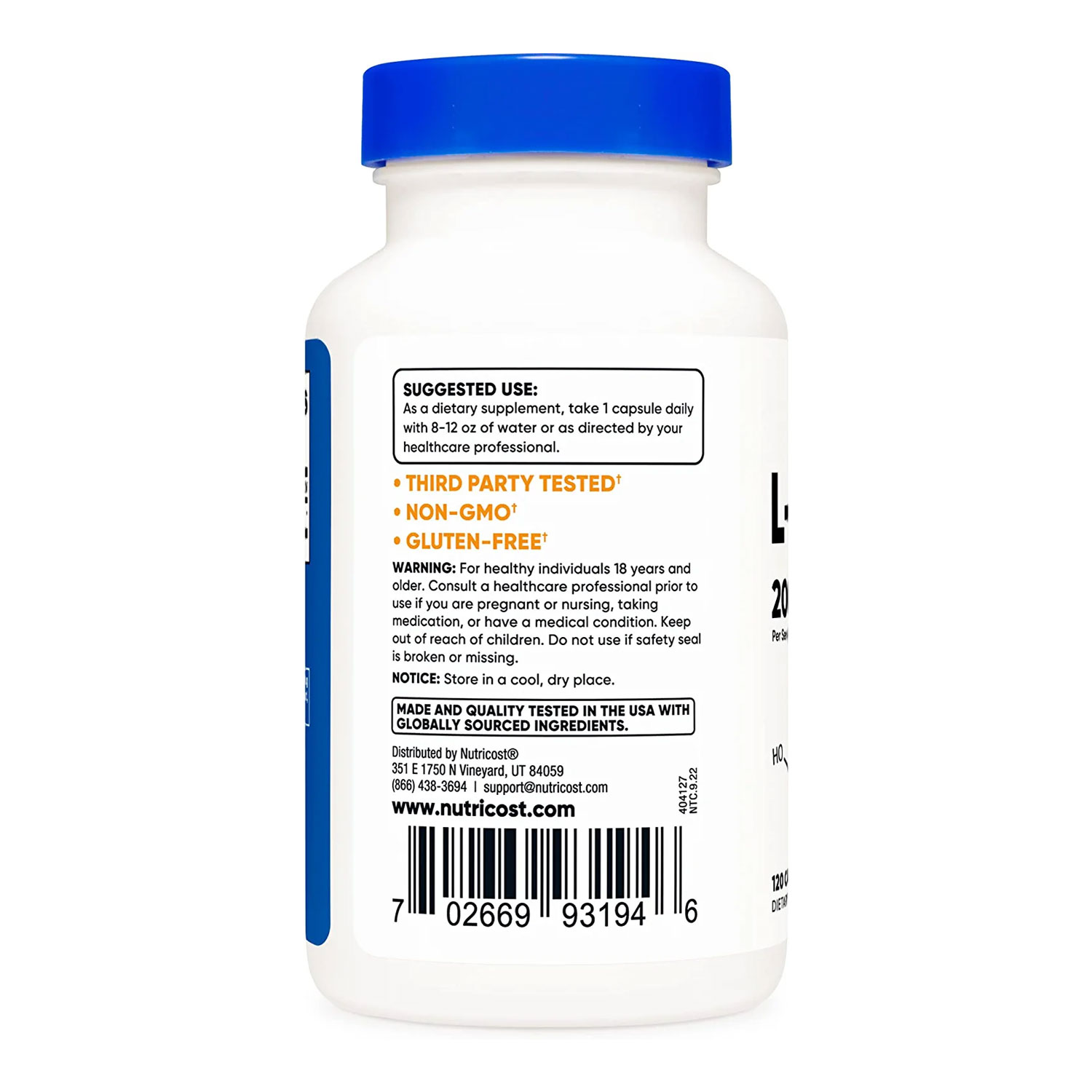 뉴트리코스트 L 테아닌 200mg 엘테아닌 120캡슐 - 상세 이미지 3