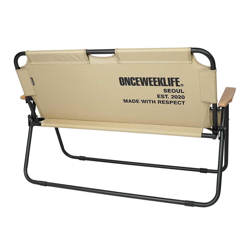 원스위크라이프 캠핑 접이식 경량 2인용 폴딩 벤치 체어 그레이
