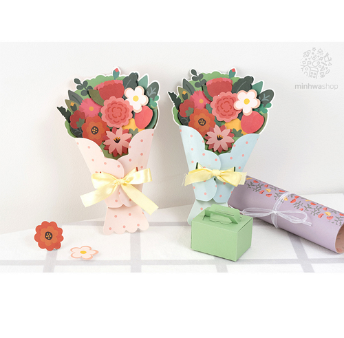 꽃 편지지 꽃다발 롤링페이퍼 도안 졸업 스승의날 어버이날 편지 2세트 - 상세 이미지 2