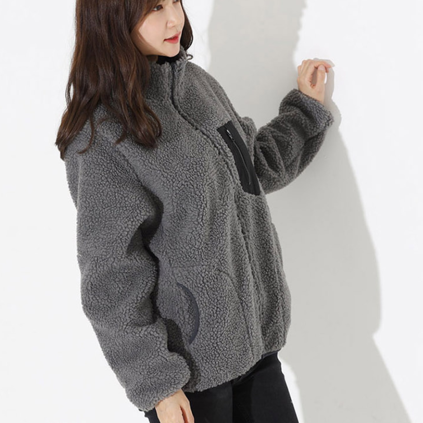 이월패딩 여성 등산 점퍼 경량 후리스 등산용 패딩 자켓 - 상세 이미지 3