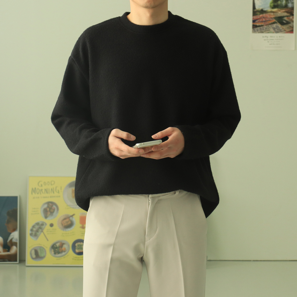남자 오버핏 레이어드 이너 기모 긴팔티셔츠 이미지 3