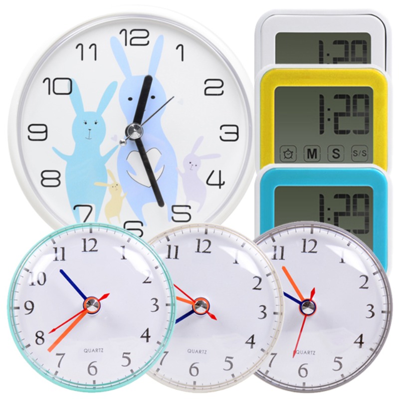 플라이토 국산 욕실 주방 화장실 방수 시계 벽걸이 흡착 무소음 벽시계