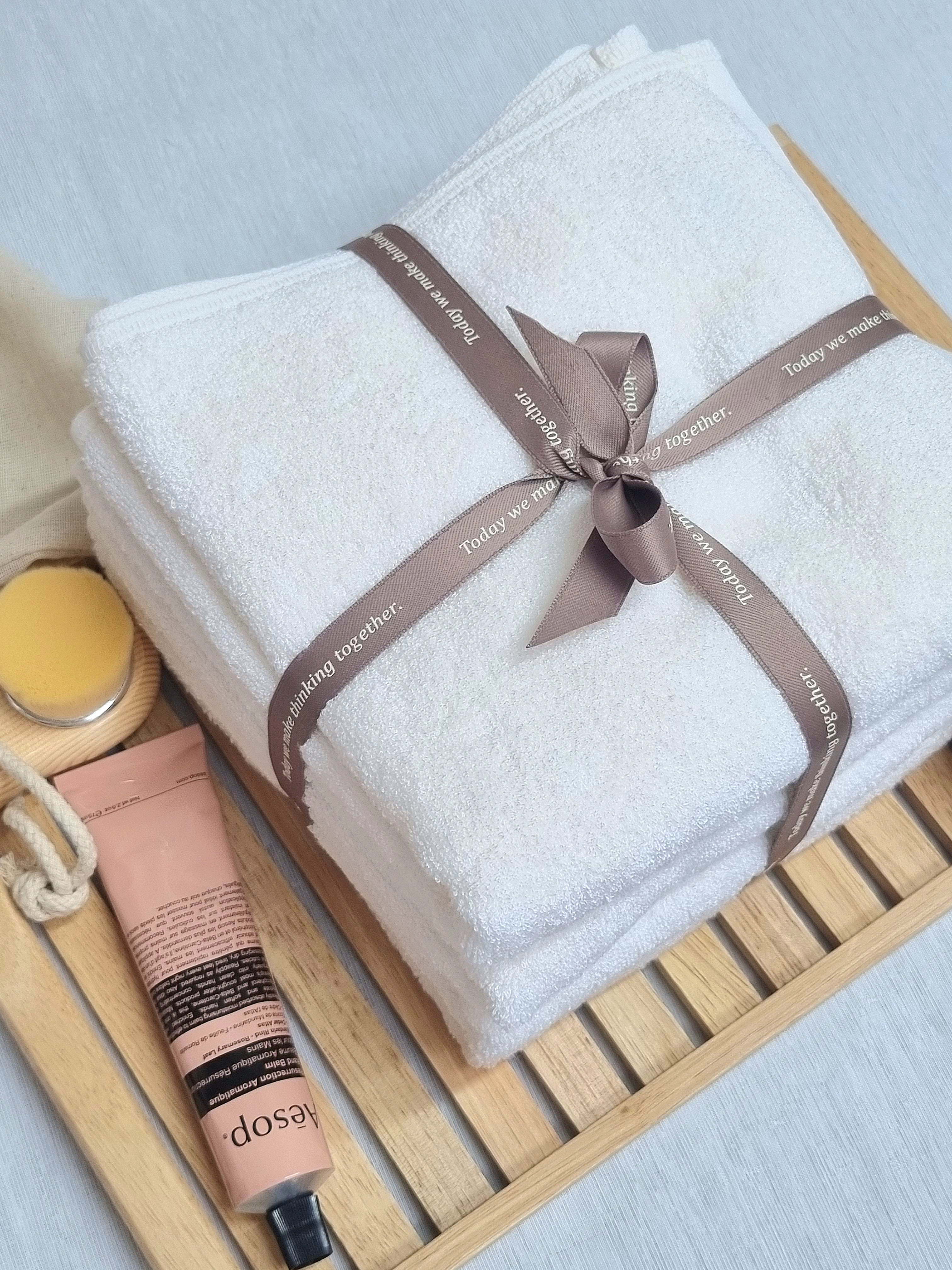 타월버킷 플레인 뱀부타올 뱀부얀 고중량 죽사 호텔수건 항균타월 자취수건 170g - 상세 이미지 4