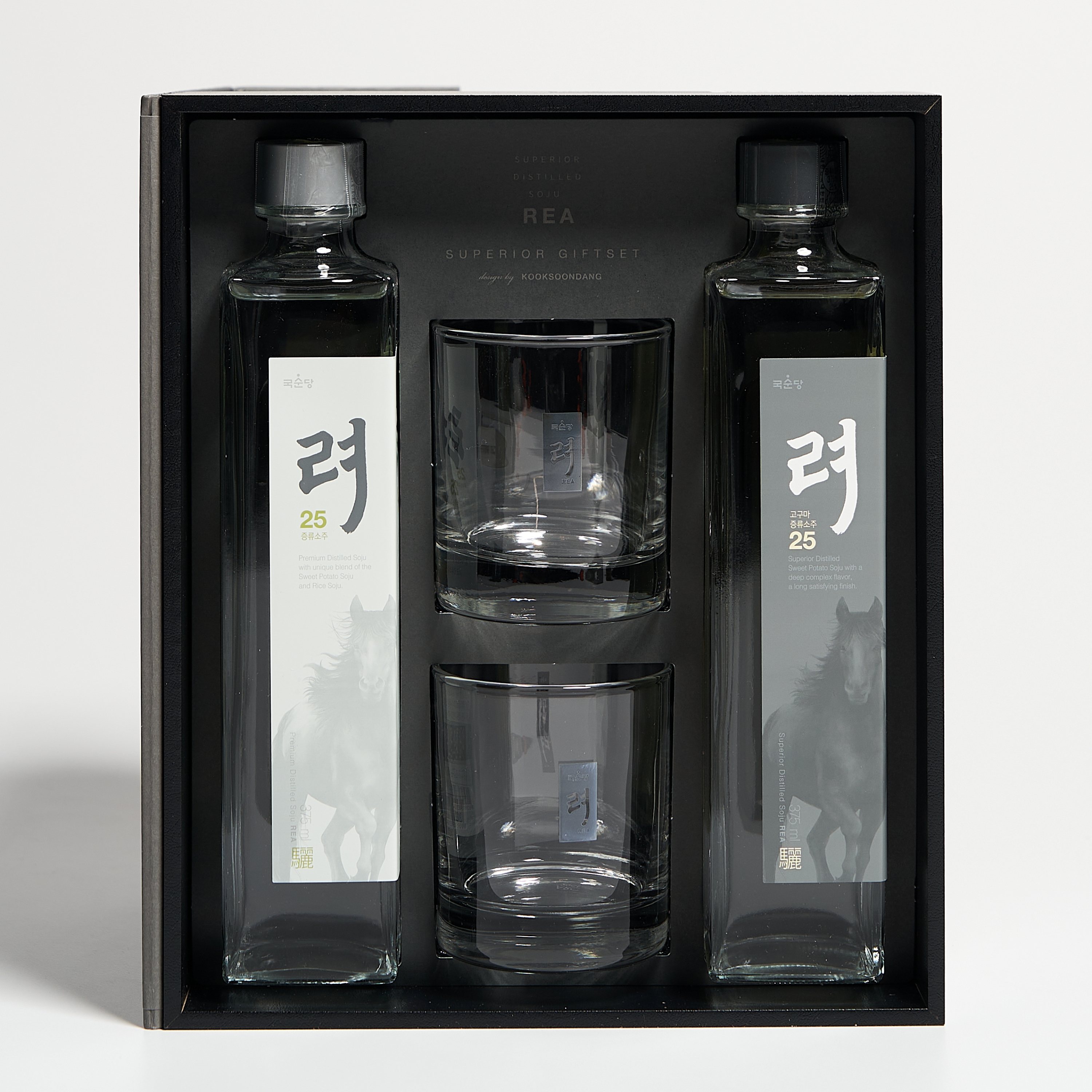 려 25도 선물세트 특3호 375ml 2본입(쌀블렌딩+고구마 소주) 증류주 국순당 여주 - 메인 이미지