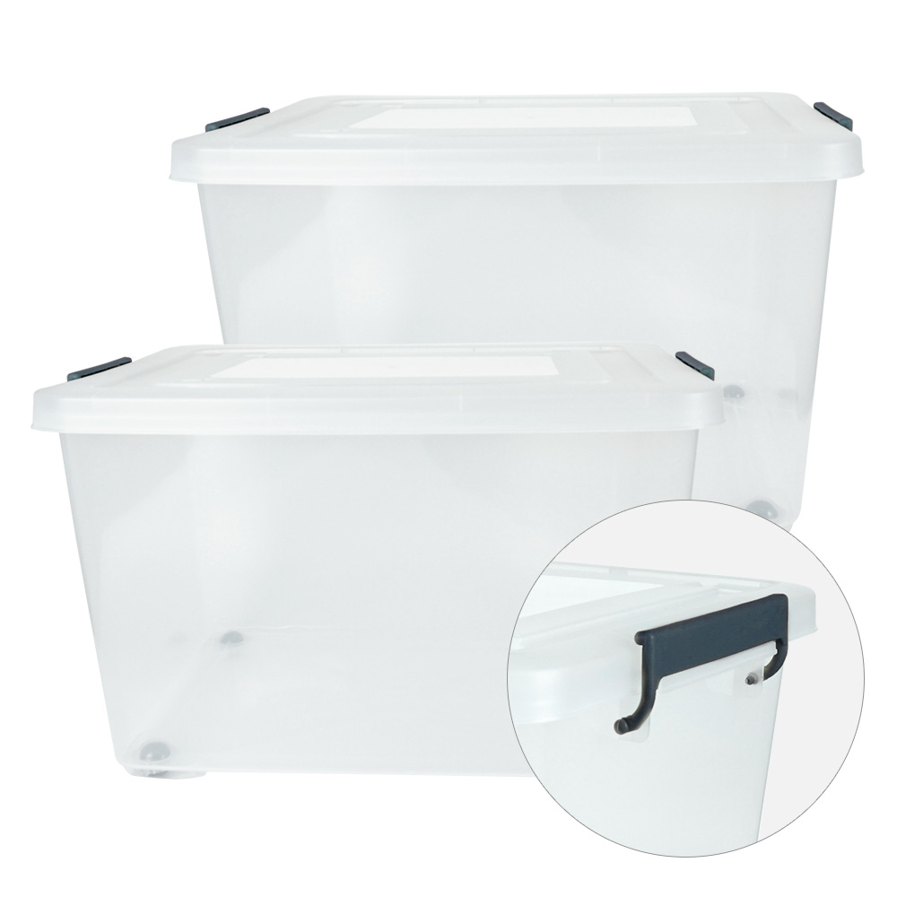 120리터 투명 리빙박스  2개 세트 특대형 120L 빅사이즈 수납, 플라스틱 정리함 제품 이미지