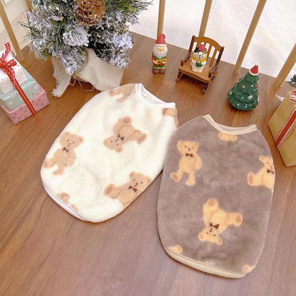강아지 옷 곰돌이 수면 잠옷 올인원 조끼 S-2XL 이미지 7