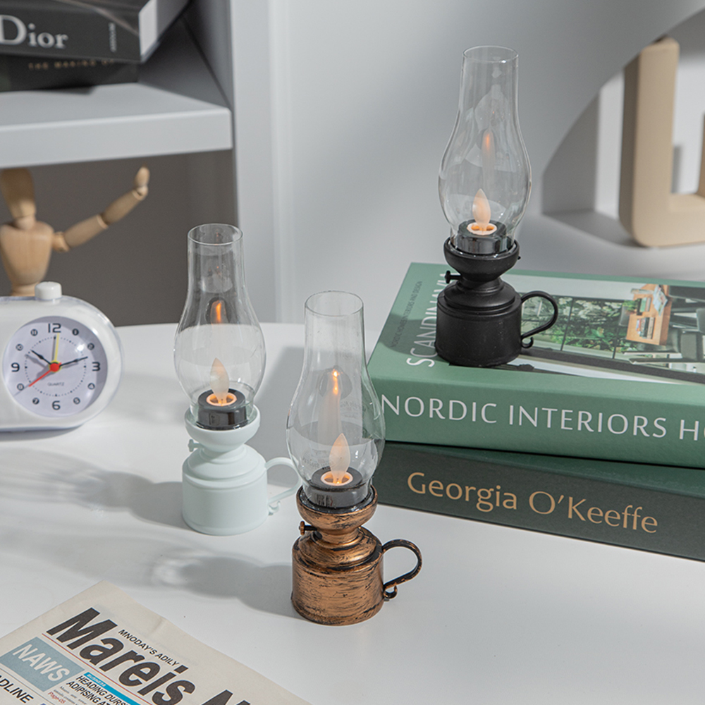 불타는 불멍 무드등 미니 LED 촛불 조명 빈티지 램프 화이트