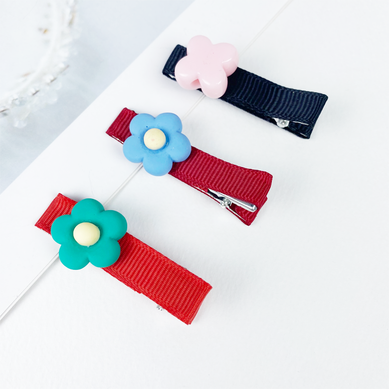 (3컬러세트) NEW 5cm 골지 컬러집게핀 머리핀 (24개) - 상세 이미지 5