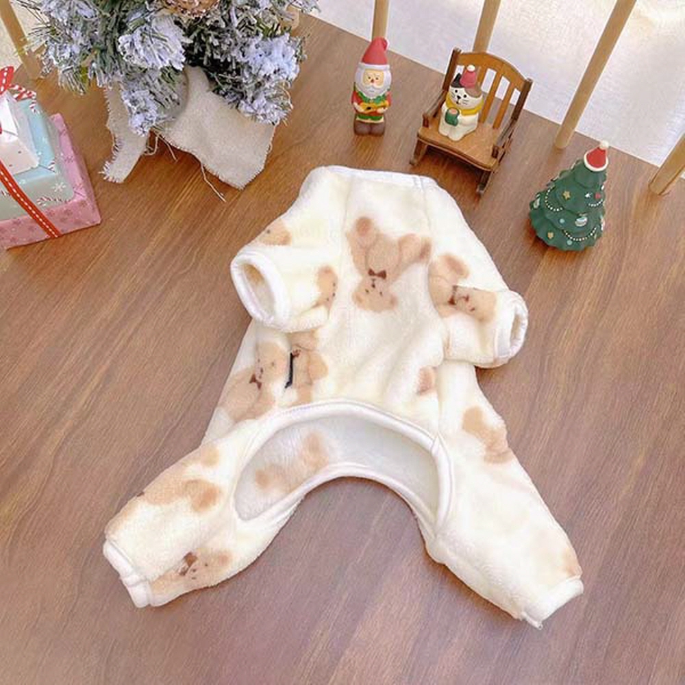 강아지 옷 곰돌이 수면 잠옷 올인원 조끼 S-2XL - 상세 이미지 5