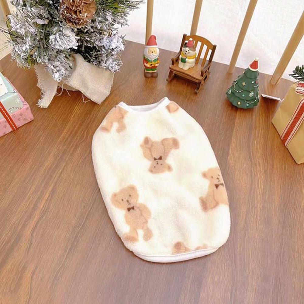 강아지 옷 곰돌이 수면 잠옷 올인원 조끼 S-2XL 이미지 8