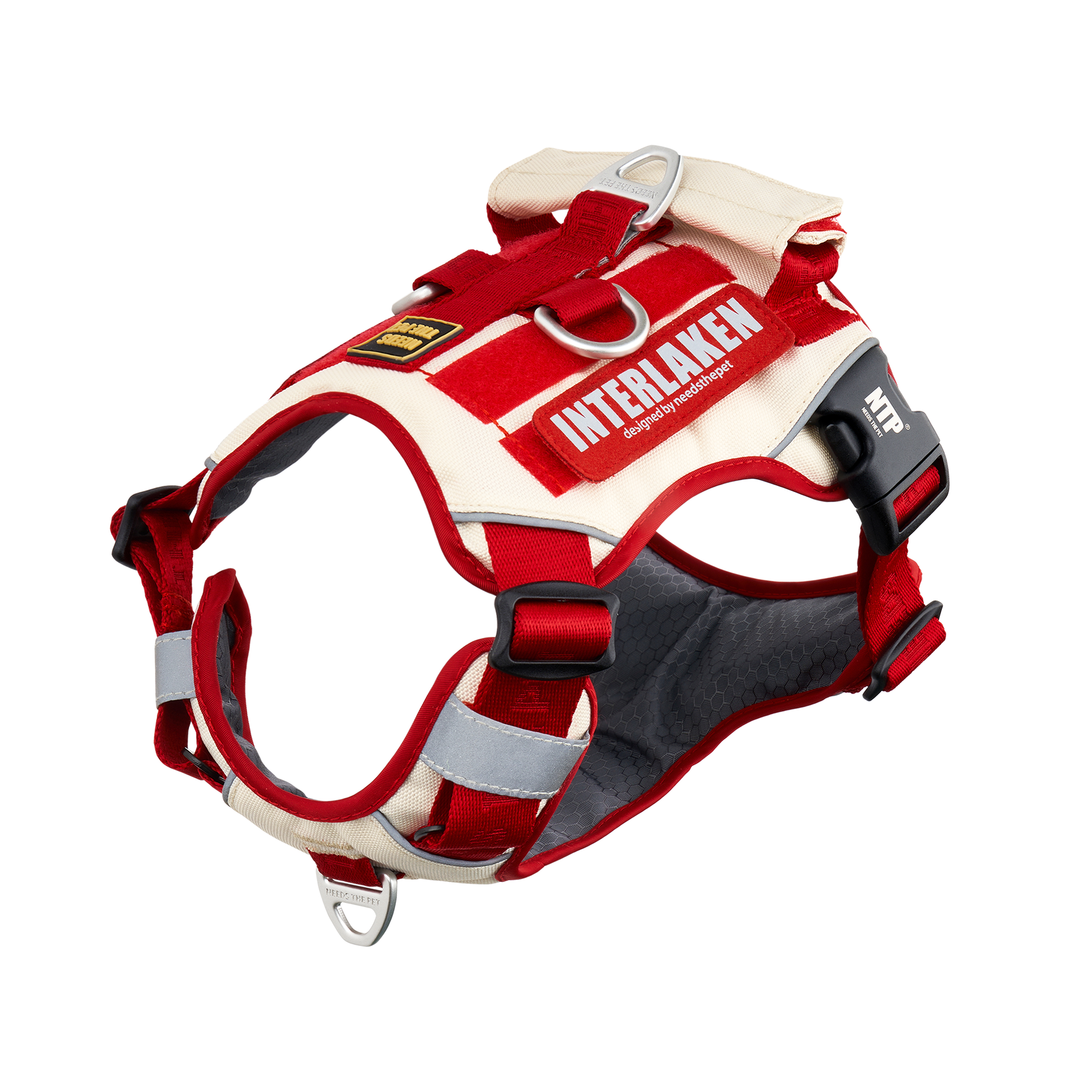 인터라켄 투톤 커스텀 강아지 하네스 소형견 앞섬방지 앞고리 가슴줄 XXS