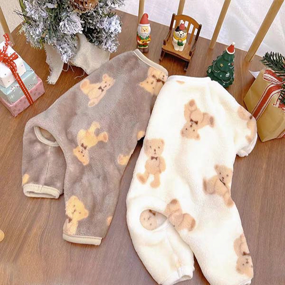 강아지 옷 곰돌이 수면 잠옷 올인원 조끼 S-2XL - 상세 이미지 4
