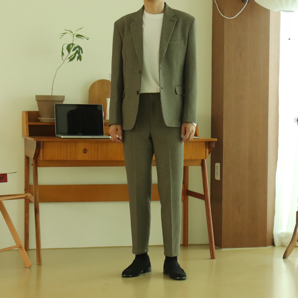 남자셋업수트 체크 링클프리 정장세트 남자수트 이미지 2