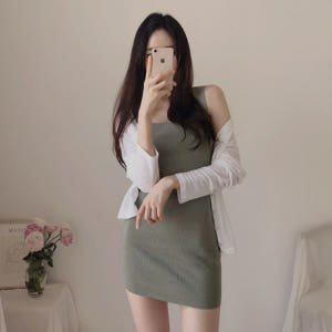 꾸안꾸 숏 원피스 니트 봄 여름 반팔 민소매 데일리룩 나시 미니 착용 후기 | 사이즈/핏 총정리 - 상품 이미지 2