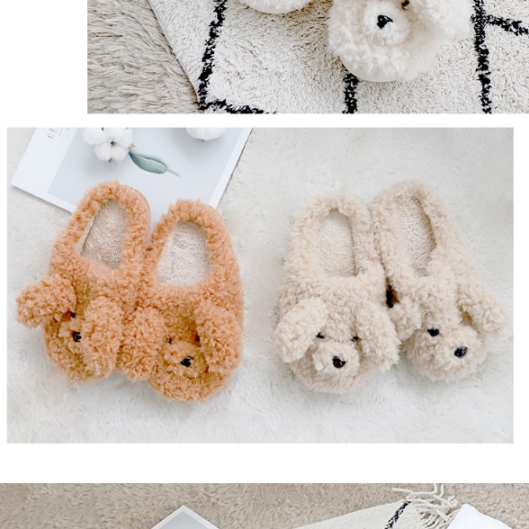 따뜻한 겨울용 커플 겨울 실외 슬리퍼 강아지 캠핑 털슬리퍼