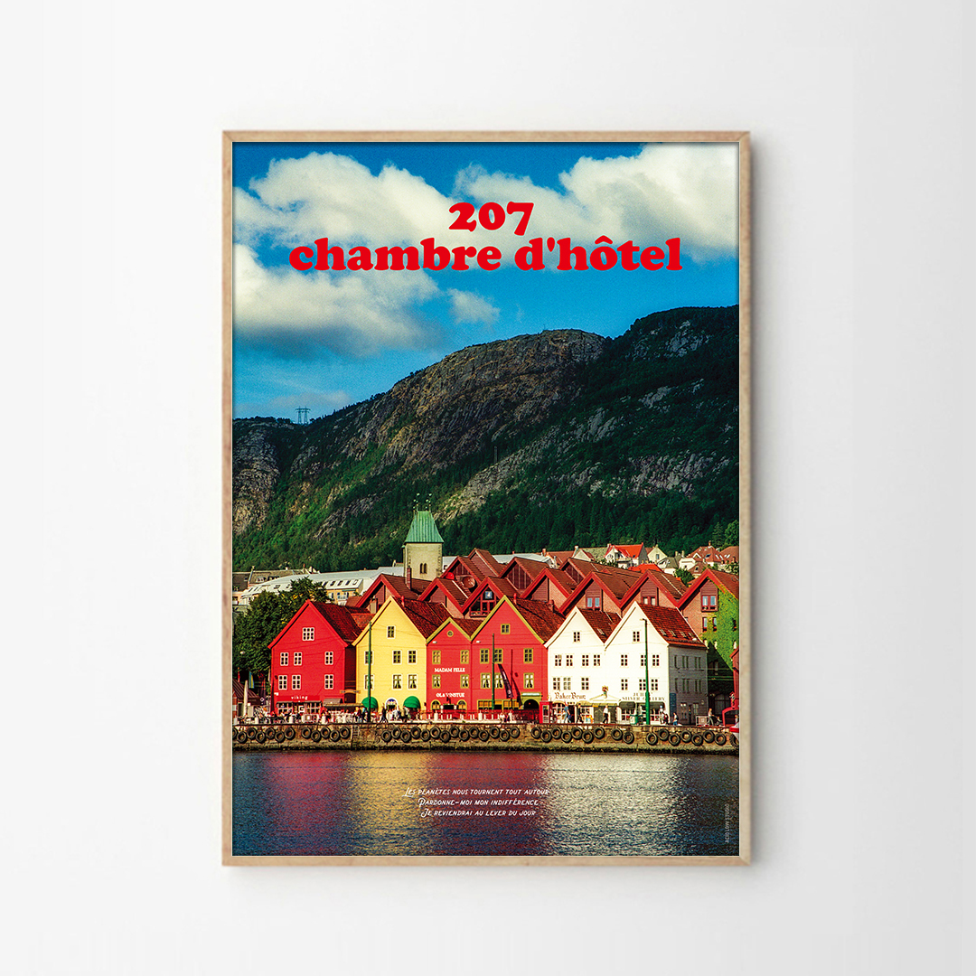 애시드로우 빈티지감성 레트로 아트포스터 chambre d'hotel - 상품 이미지
