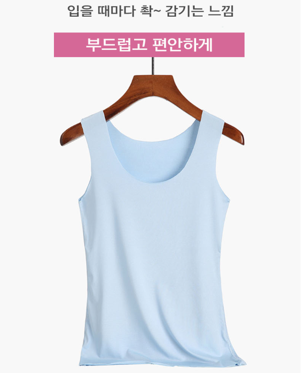 고탄력 무재봉 민소매 나시 여자나 시티 여성면티 티셔츠 슬리브리스 런닝 이너 이미지 3