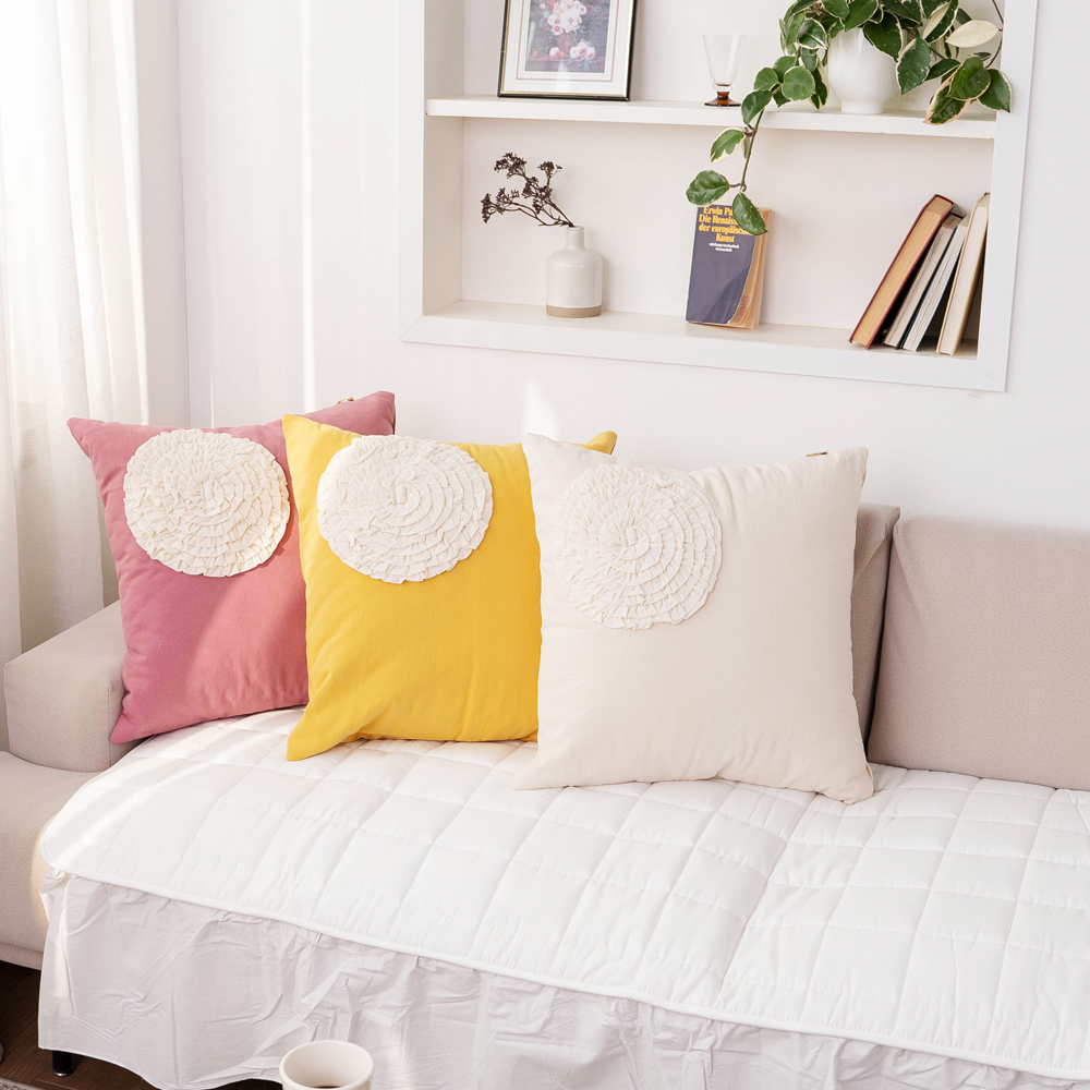 마벨로제 아트 쿠션커버 호박 원형 쇼파 쿠션 방석 미드센츄리 40cm