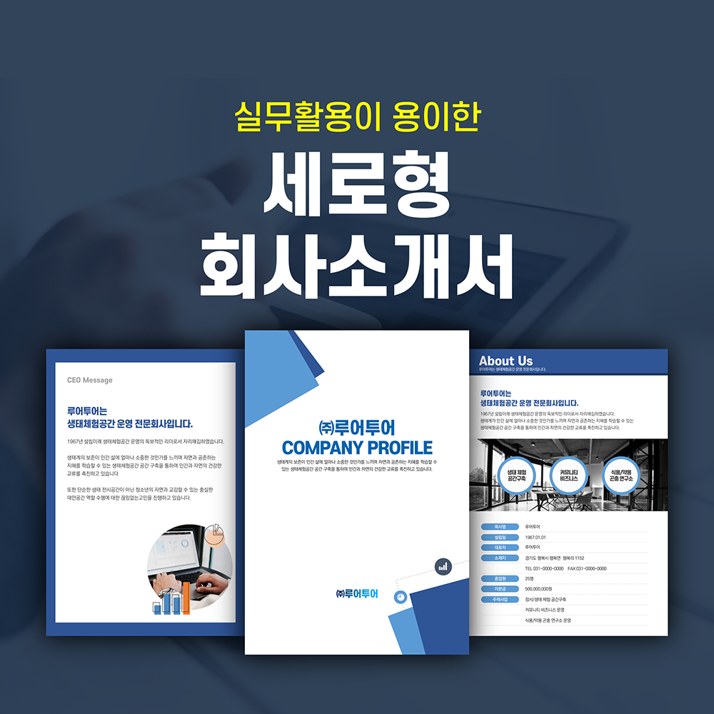 726 세로형 회사소개서 사업소개서 ppt 템플릿 실무 활용 비즈니스 지명원 상품 이미지