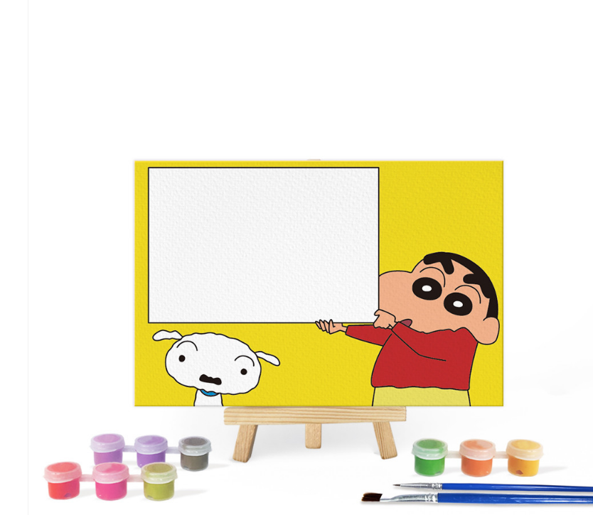 짱구 메모장 10x15 / 유화 명화 그림 어린이 캐릭터 그리기 DIY 세트