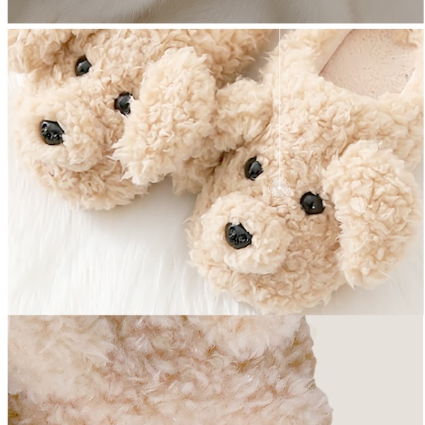 따뜻한 겨울용 커플 겨울 실외 슬리퍼 강아지 캠핑 털슬리퍼