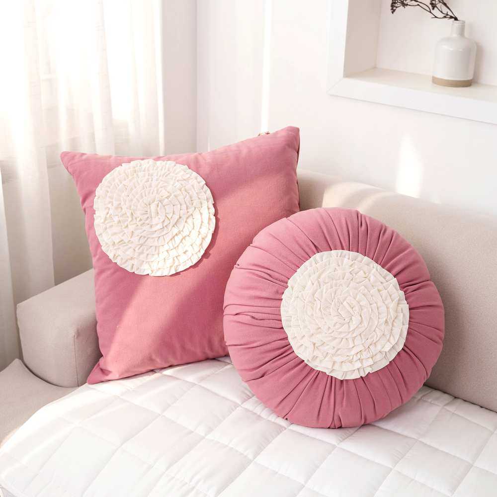 마벨로제 아트 쿠션커버 호박 원형 쇼파 쿠션 방석 미드센츄리 40cm