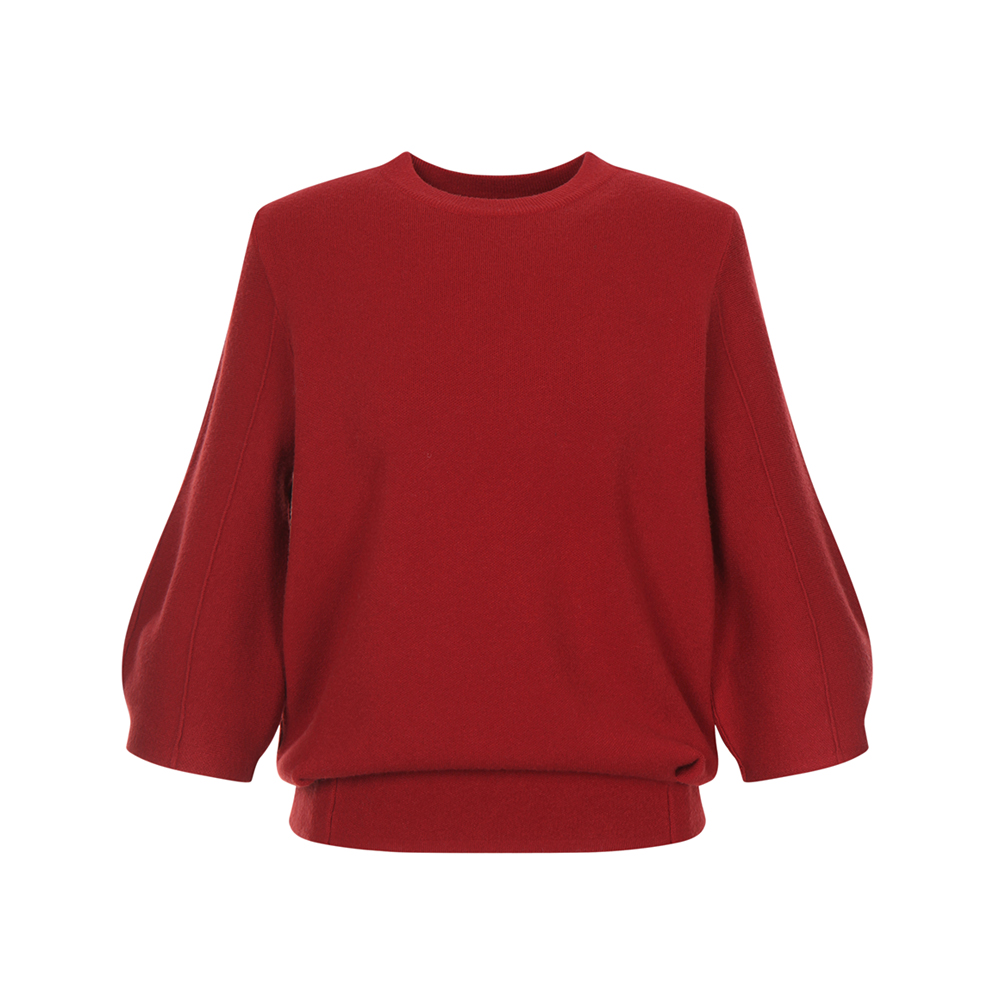 예시카 7부 벌룬 슬리브 절개 다트 니트 풀오버 YGCKP849