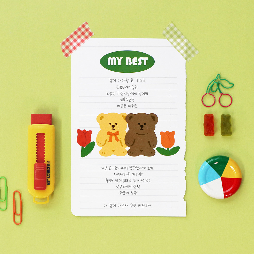 아이코닉 빅 포인트 스티커 Teddy bear (다꾸 폰꾸 리무버블 홀로그램 스꾸) 제품 이미지