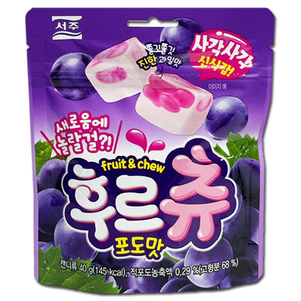 서주 후르츄 포도맛 젤리 40g 츄잉 캔디 - 메인 이미지
