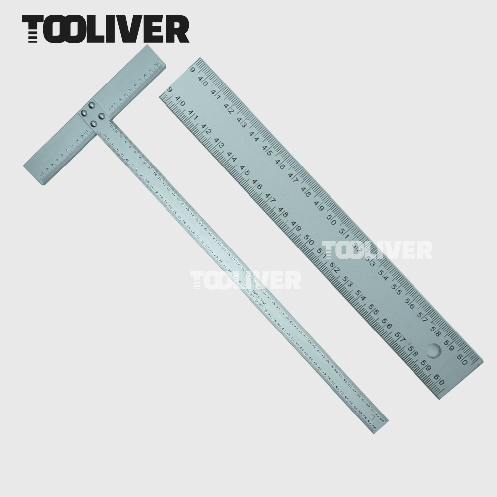 툴리버 티자 T자 알루미늄 타일 제도용 건축 설계 60cm 자 소형 30mm - 상품 이미지