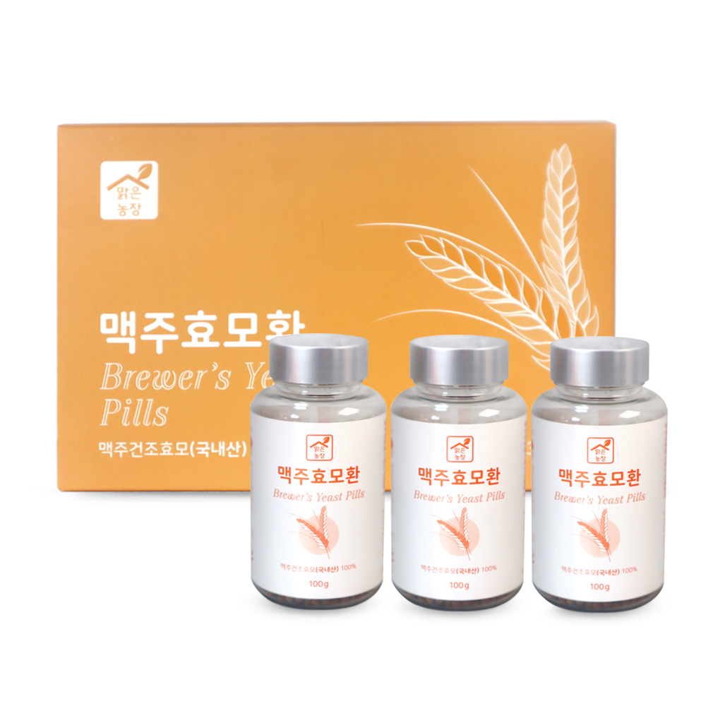 맑은농장 국내산 맥주효모 환 세트 100g x 3개입