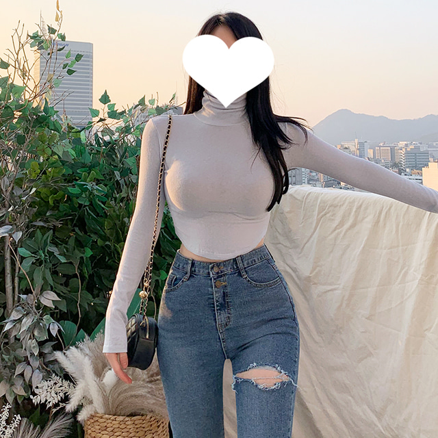 식스센스 폴라 유라인 크롭 긴팔티 : 보보어패럴주식회사