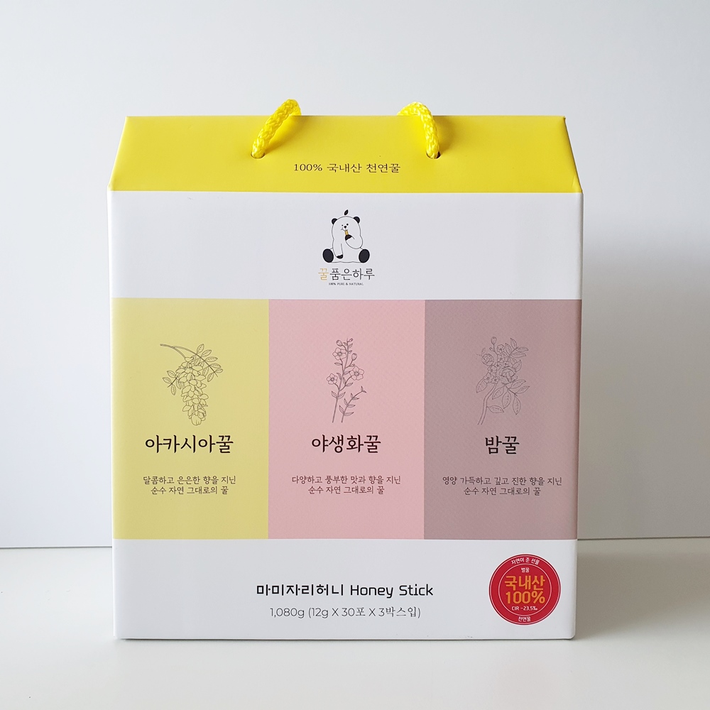 천연 꿀스틱 답례품 아카시아 야생화 밤 꿀 12gx90포 3종 선물세트 이미지 7