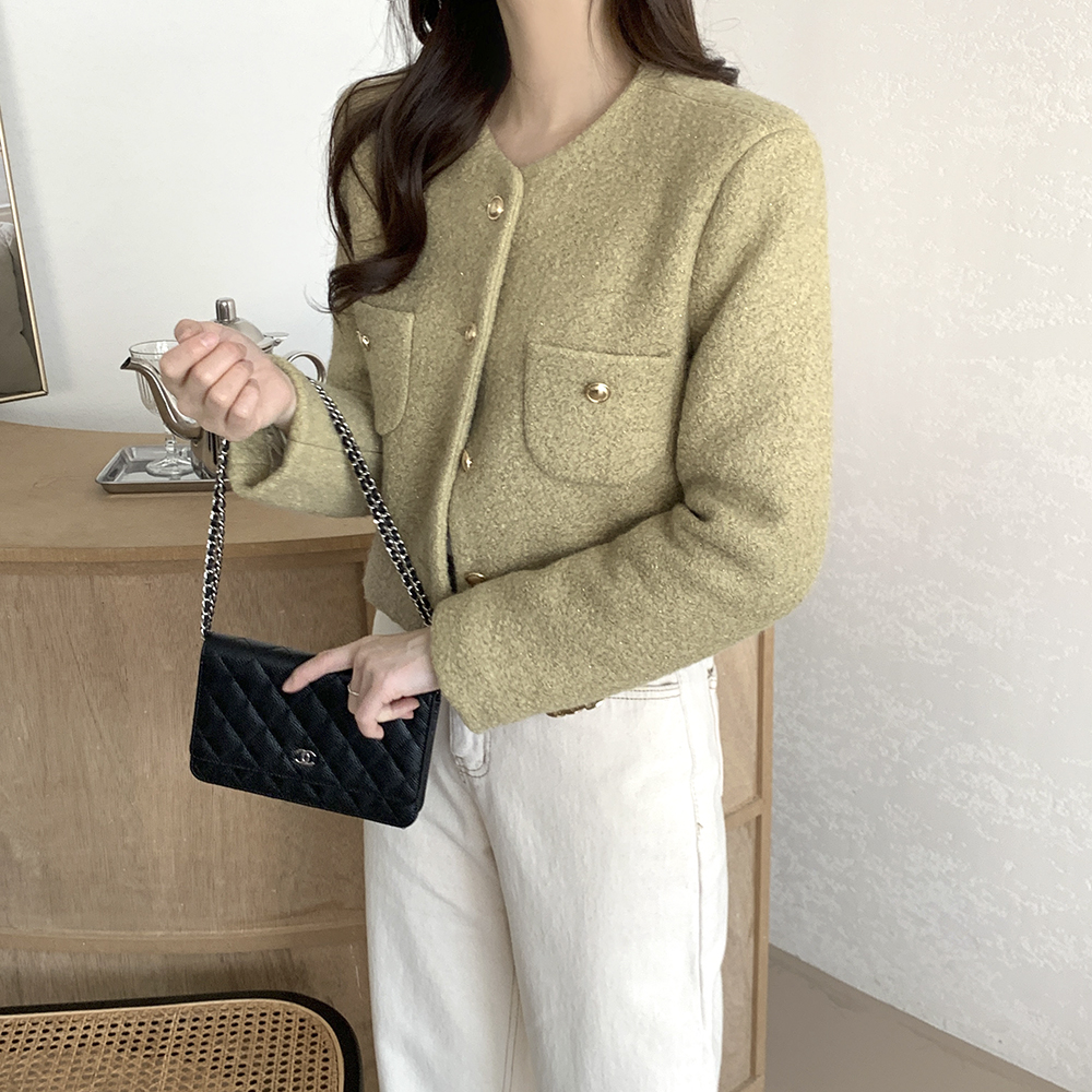 올리브 노카라 부클 트위드 자켓 상세 이미지 10