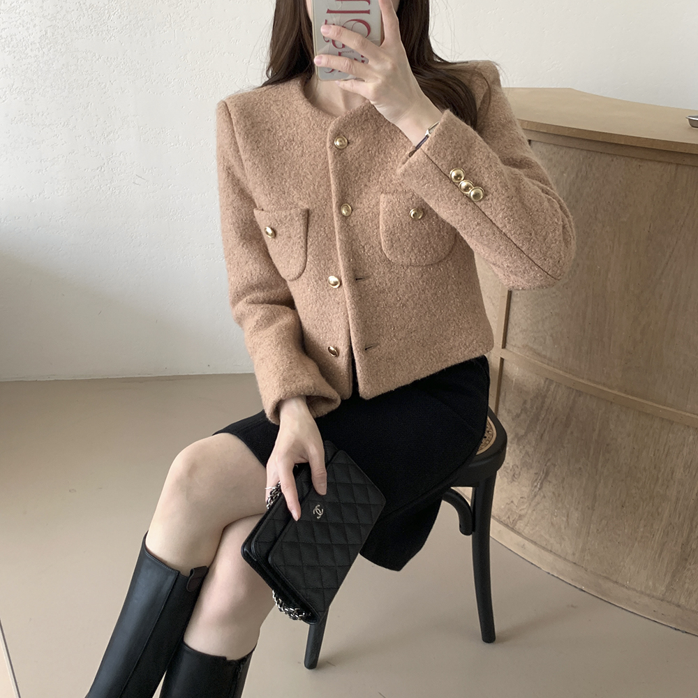 올리브 노카라 부클 트위드 자켓 상세 이미지 27