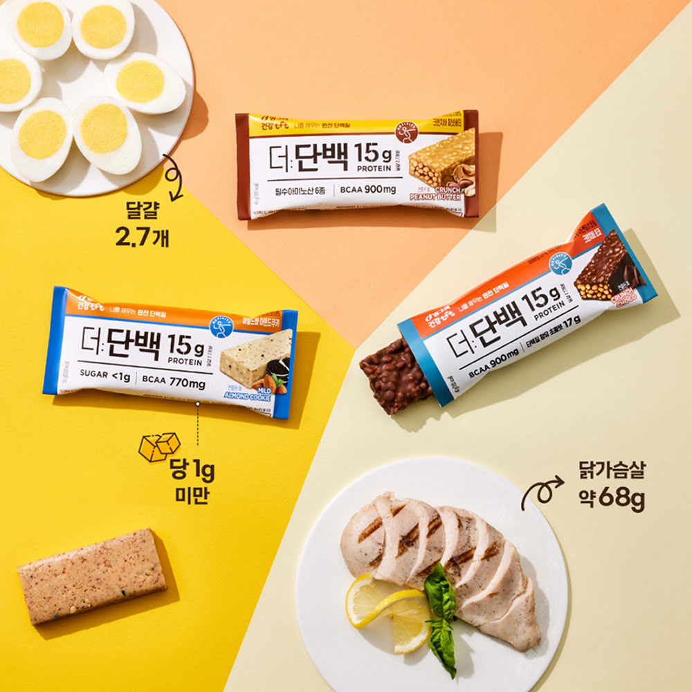 빙그레 더단백 프로틴바 3종 9개입 (초코 피넛버터 아몬드쿠키 택) - 상세 이미지 2