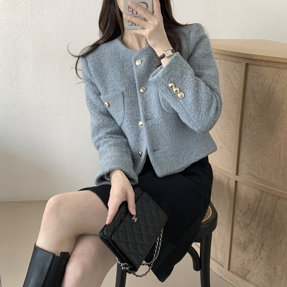 올리브 노카라 부클 트위드 자켓 상세 이미지 21