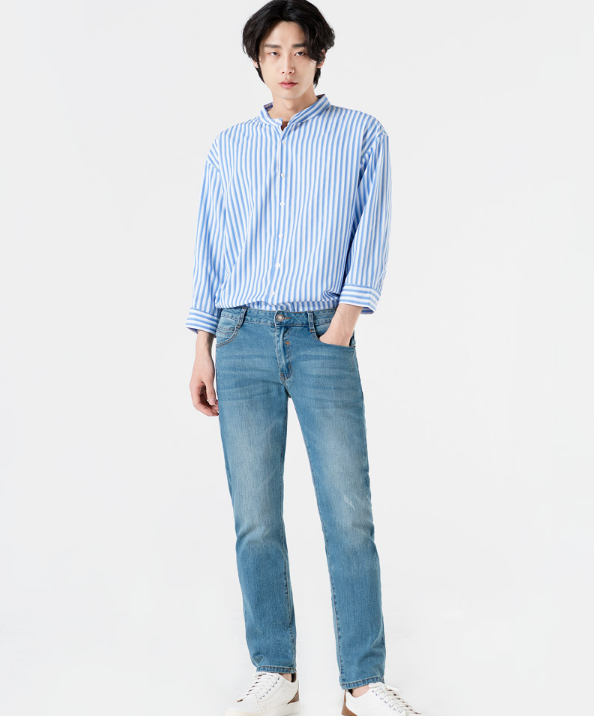 JJMM 5038 1 남자빅 사이즈 워싱 일자 스판 청바지 남자하의 남성하의 이미지 2