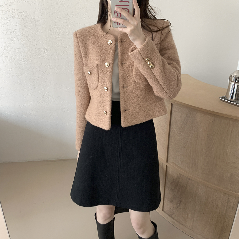 올리브 노카라 부클 트위드 자켓 상세 이미지 32