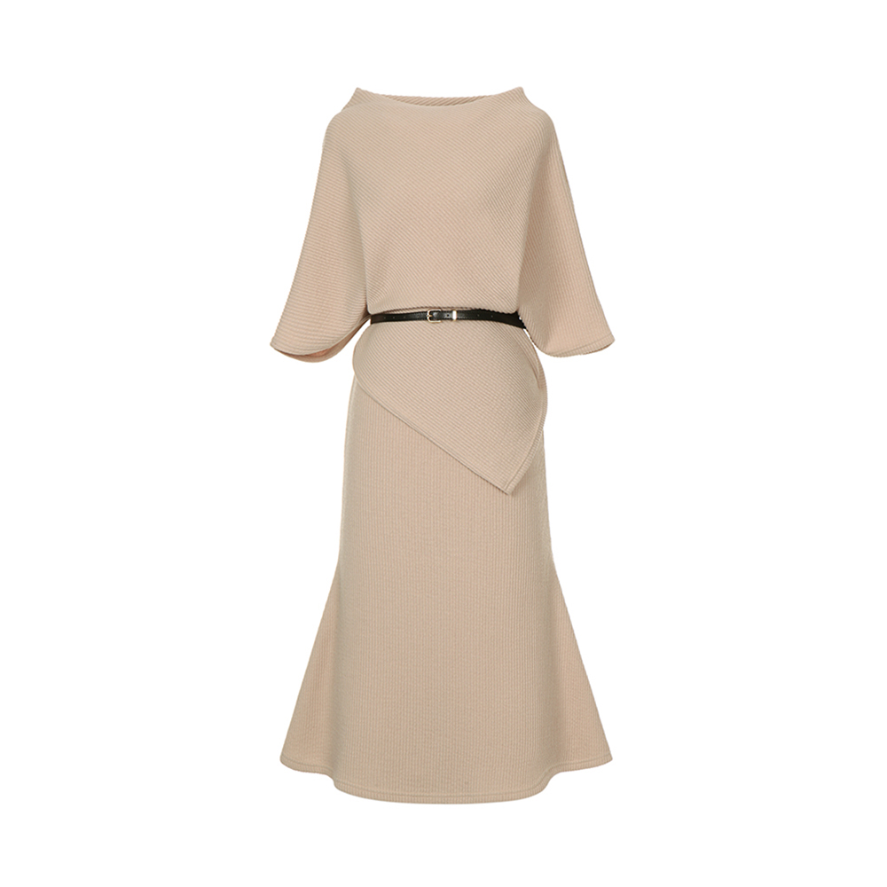 [SET] 예시카 벨티드 리브 케이프 & 밴딩 머메이드 스커트 세트 YH1ST901