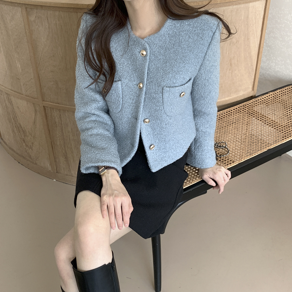 올리브 노카라 부클 트위드 자켓 상세 이미지 26