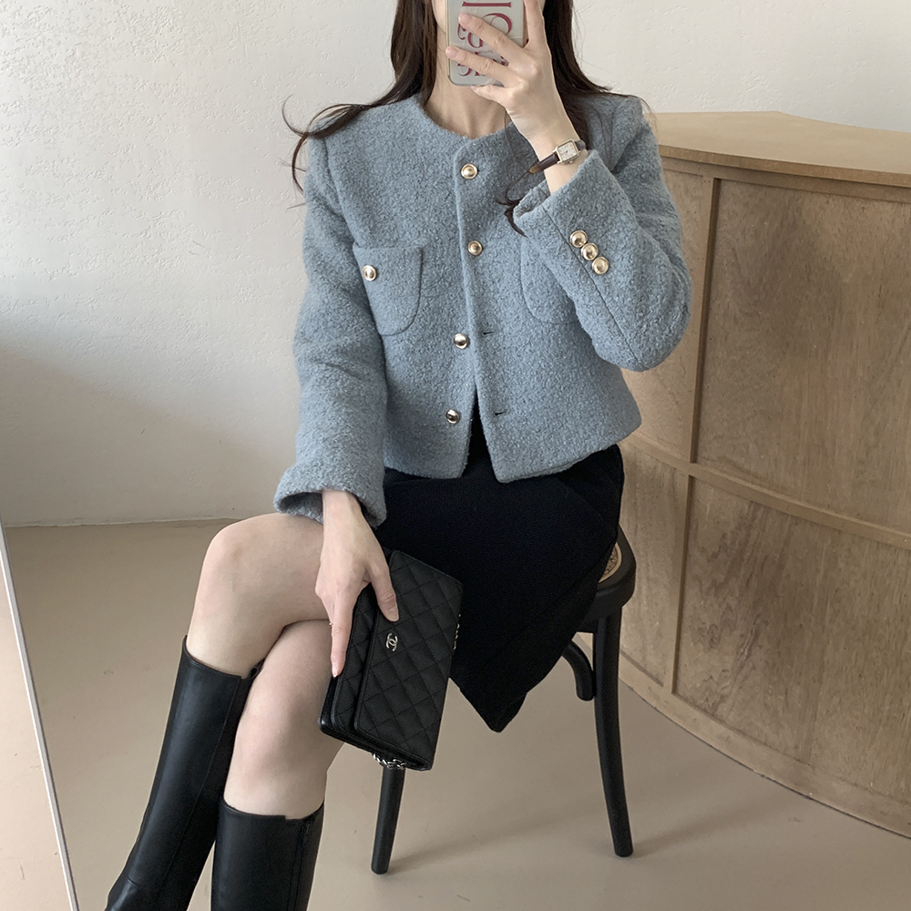 올리브 노카라 부클 트위드 자켓 상세 이미지 22