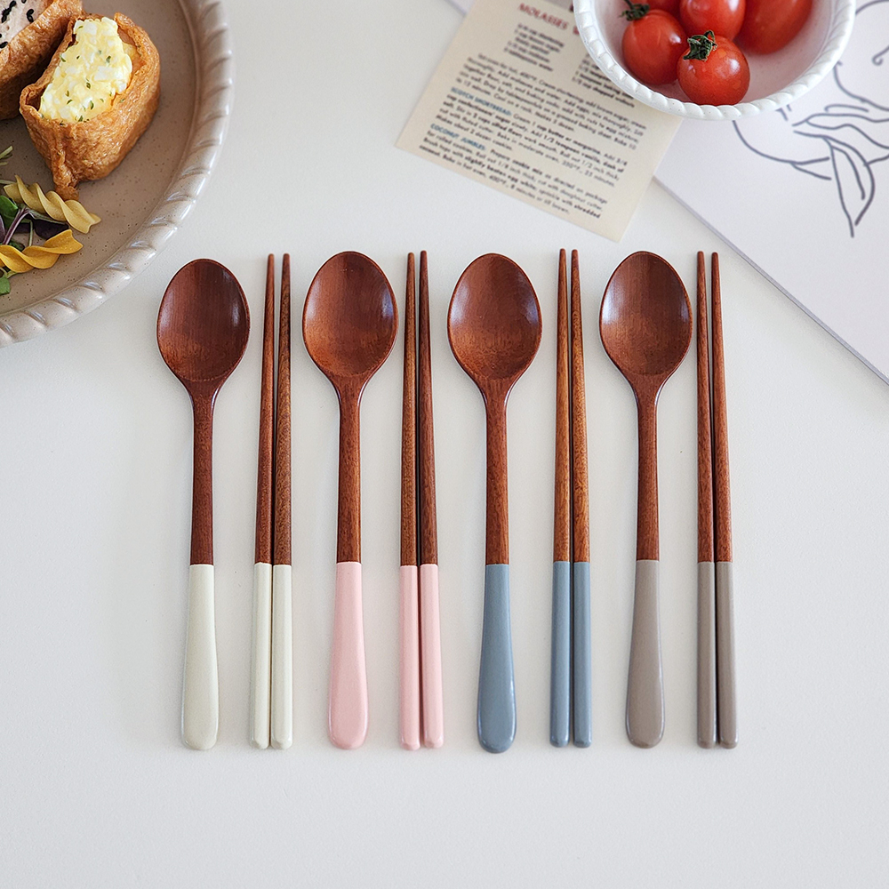 이디프 어린이 수저세트 나무 수저 젓가락 세트